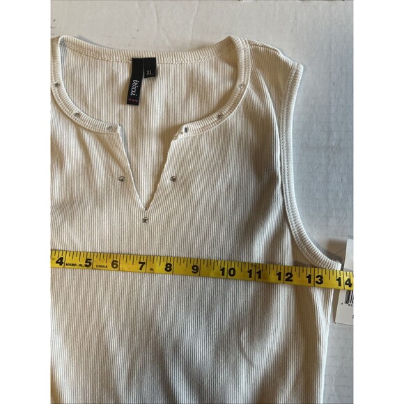 NWT Kohl’s Trixxi Juniors Women Cream Snow Tank Top Size XL Summer Spring Look - Picture 6 of 7